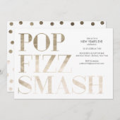 Pop Fizz Smash Imitate Gold Foil Neujahr Einladung (Vorne/Hinten)