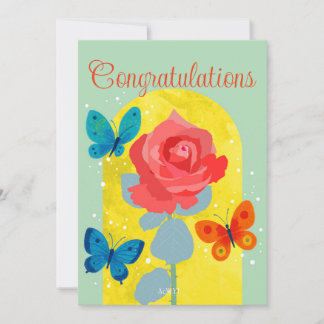 POP flower card -red rose-  Einladung