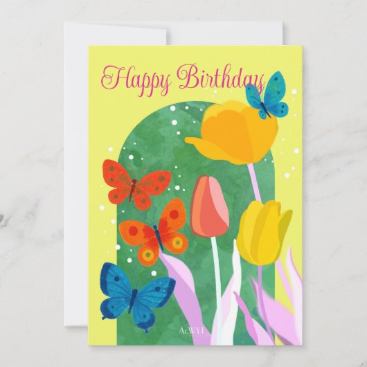 POP flower card -tulip-  Einladung (Vorderseite)