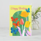 POP flower card -tulip-  Einladung (Stehend Vorderseite)