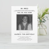 Pop | Foto Birthday Party Einladung (Stehend Vorderseite)