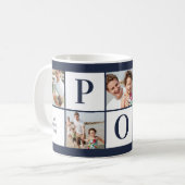 POP Foto Collage Navy Blue Coffee Tasse (Vorderseite Links)