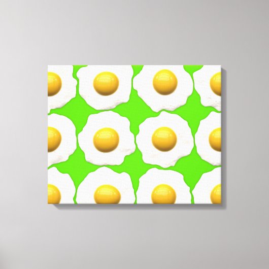 Pop "Fried Eier" Kunstkalk Grün Hipster Leinwand (Vorderseite)