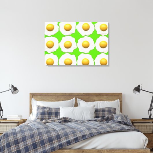Pop "Fried Eier" Kunstkalk Grün Hipster Leinwand (Insitu (Schlafzimmer))