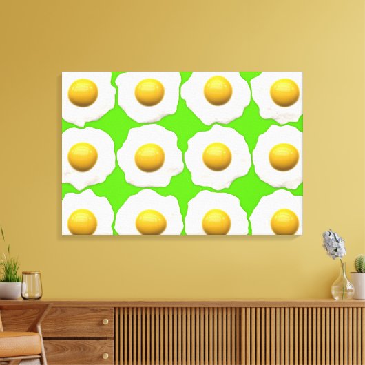 Pop "Fried Eier" Kunstkalk Grün Hipster Leinwand (Insitu (Wohnzimmer))