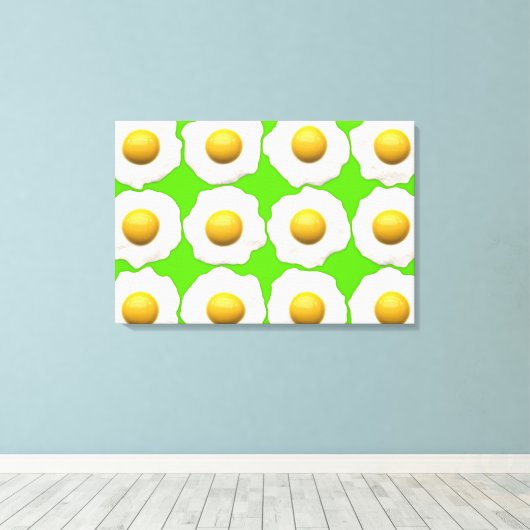 Pop "Fried Eier" Kunstkalk Grün Hipster Leinwand (Insitu (Holzboden))