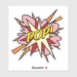 POP Fun Retro-Comic-Book-Pop-Art Aufkleber