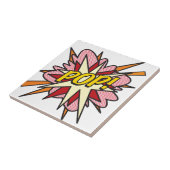 POP Fun Retro Comic Pop Kunst, Dichtung und Musik Fliese (Seite)