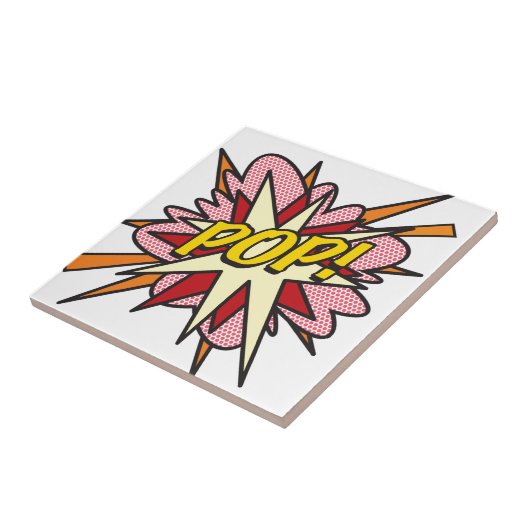 POP Fun Retro Comic Pop Kunst, Dichtung und Musik Fliese (Seite)