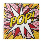 POP Fun Retro Comic Pop Kunst, Dichtung und Musik Fliese (Vorderseite)
