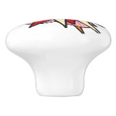 POP Fun Retro Comic Pop Kunst, Dichtung und Musik Keramikknauf (Seitenansicht)