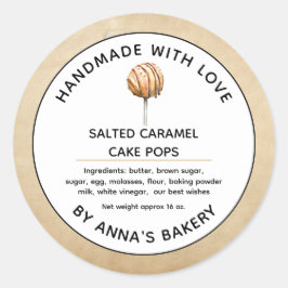 Pop für Backwaren für kleine Unternehmen Runder Aufkleber