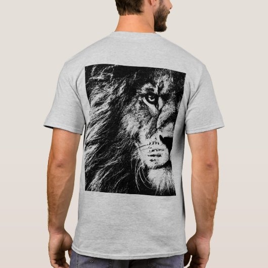Pop für die hintere Seitenvorlage - Art Lion Face T-Shirt (Rückseite)