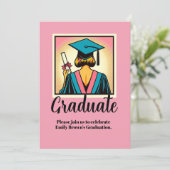 Pop für eine benutzerdefinierte Graduierungspartei Einladung (Stehend Vorderseite)