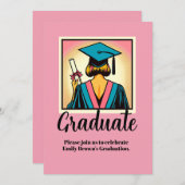 Pop für eine benutzerdefinierte Graduierungspartei Einladung (Vorne/Hinten)