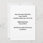 Pop für eine benutzerdefinierte Graduierungspartei Einladung (Rückseite)