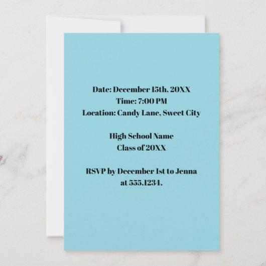 Pop für eine benutzerdefinierte Graduierungspartei Einladung (Rückseite)