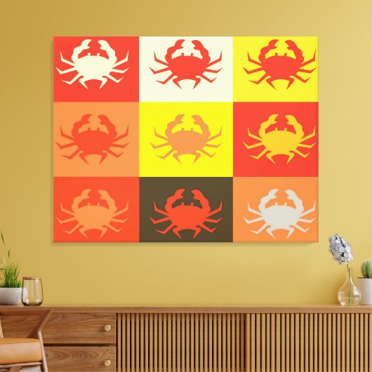 Pop für Grafikdesign Kunst mit Krebs 5 Leinwanddruck (Insitu (Wohnzimmer))