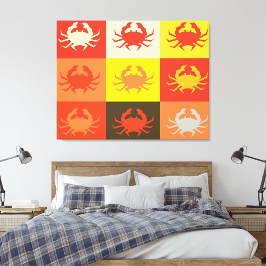 Pop für Grafikdesign Kunst mit Krebs 5 Leinwanddruck (Insitu (Schlafzimmer))
