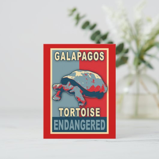 Pop Galapagos Tortoise Postkarte (Stehend Vorderseite)