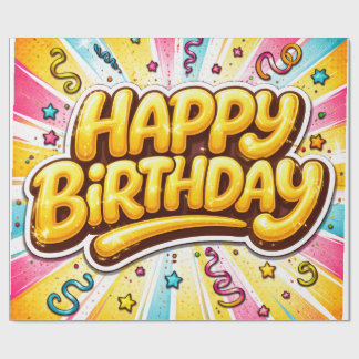 Pop Geburtstag — Bubble-Letter-Feier🎉 Geschenkpapier