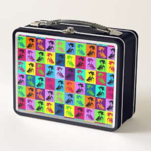 Pop Geisha Quadrate Metall Brotdose