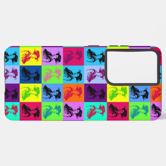 Pop Geisha Squares Samsung Galaxy Hülle (Linke Seite)