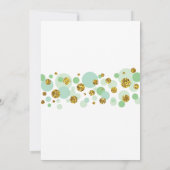 Pop Gender Reveal Baby Shower Mint Gold Einladung (Rückseite)