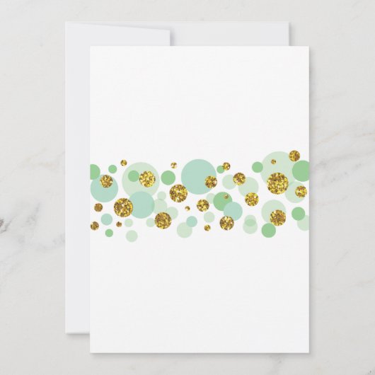 Pop Gender Reveal Baby Shower Mint Gold Einladung (Rückseite)