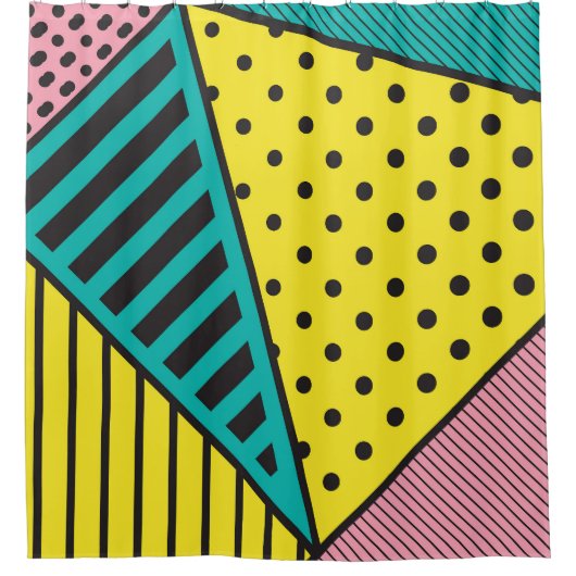 Pop, geometrisch, fett duschvorhang (Vorderseite)