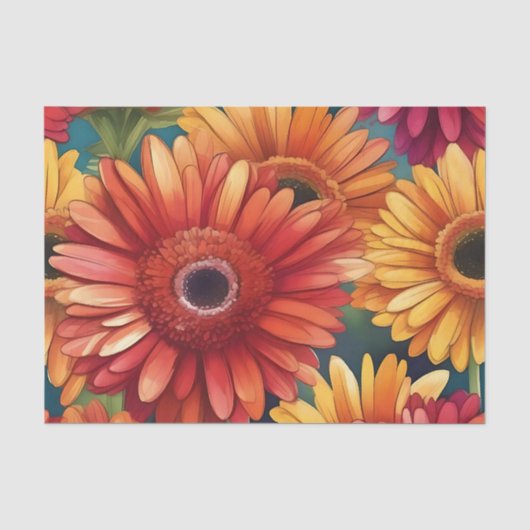 Pop Gerbera Daisy Pattern Seidenpapier (Vorderseite)