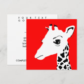 Pop giraffe : farblich anpassbar einladung (Vorne/Hinten)