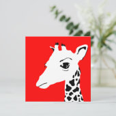Pop giraffe : farblich anpassbar einladung (Stehend Vorderseite)