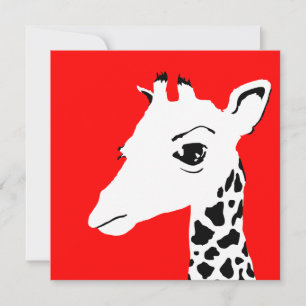 Pop giraffe : farblich anpassbar einladung