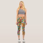 Pop Girl Art Comic 1 - Fun Capris Leggings (Vorderseite)
