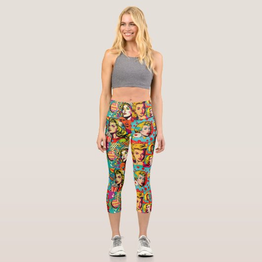 Pop Girl Art Comic 1 - Fun Capris Leggings (Vorderseite)
