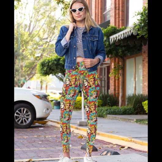 Pop Girl Art Comic Leggings 1 - Spaß