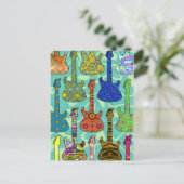 POP-GITARREN POSTKARTE (Stehend Vorderseite)