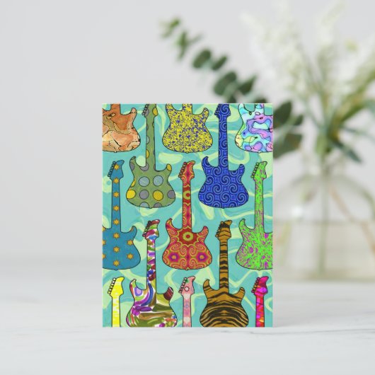POP-GITARREN POSTKARTE (Stehend Vorderseite)