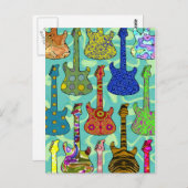 POP-GITARREN POSTKARTE (Vorne/Hinten)