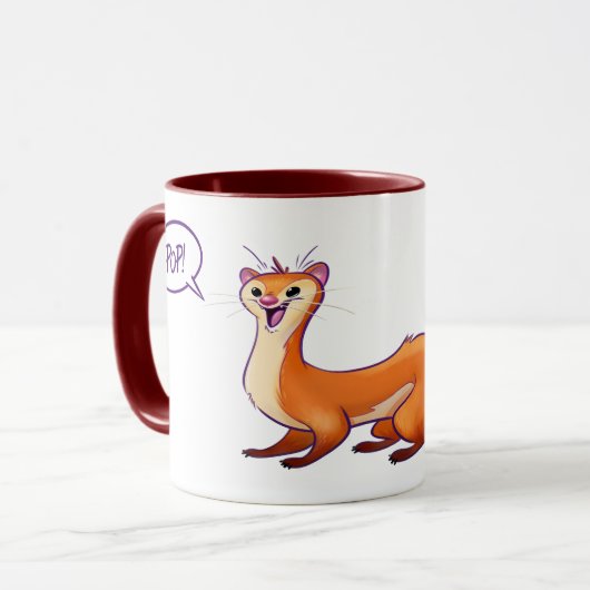 POP GOES THE WEASEL von Jeff Willis Art Tasse (Vorderseite Links)