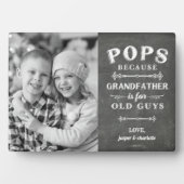 Pop Großvater Vatertag Kinder Foto Fotoplatte (Vorderseite)