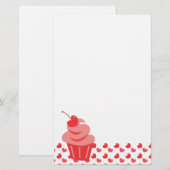Pop Heart Cupcake Briefpapier (Vorne/Hinten)