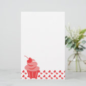 Pop Heart Cupcake Briefpapier (Stehend Vorderseite)