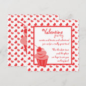 Pop Heart Cupcake Einladung (Vorne/Hinten)