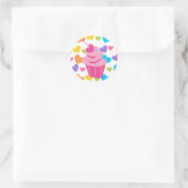 Pop Heart Cupcake Runder Aufkleber (Tasche)