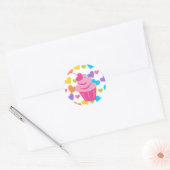 Pop Heart Cupcake Runder Aufkleber (Umschlag)
