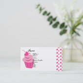 Pop Heart Cupcake Visitenkarte (Stehend Vorderseite)