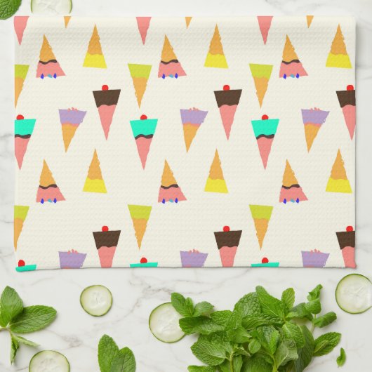Pop Ice cones Küche Handtuch (Gefaltet)