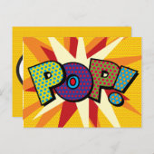 POP Ihre Nachricht Sprechblase Spaß Retro Ankündigungspostkarte (Vorne/Hinten)
